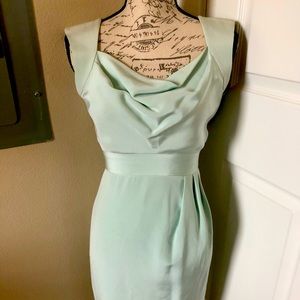 Christian Siriano Satin Turquoise Dress